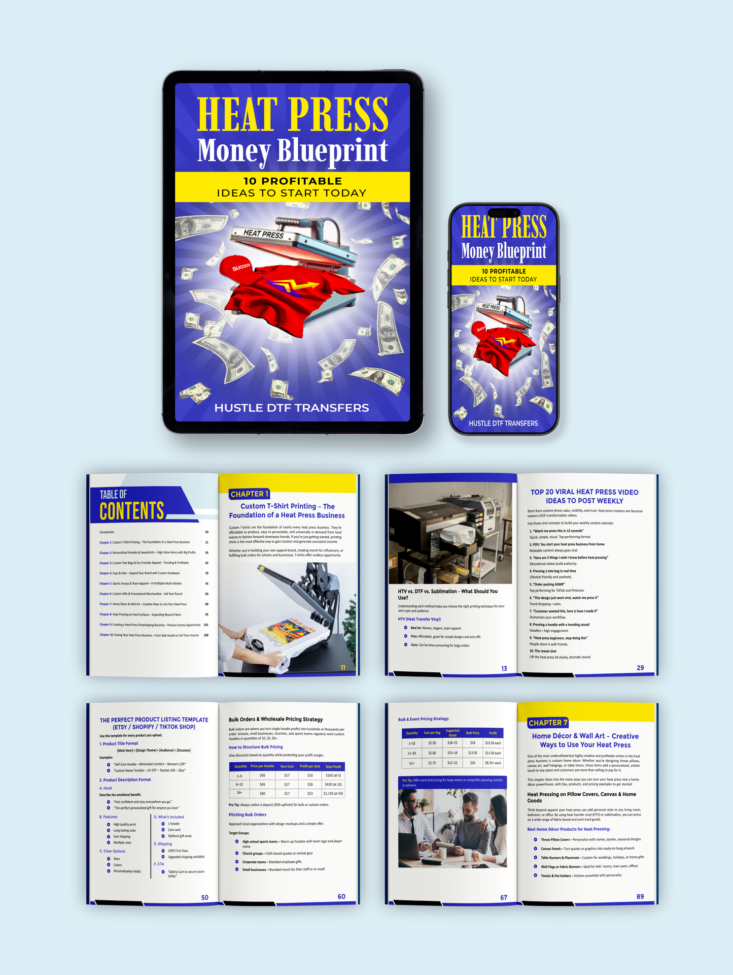 Heat Press Money Blueprint 10 Profitable Ideas to Start Today E-book